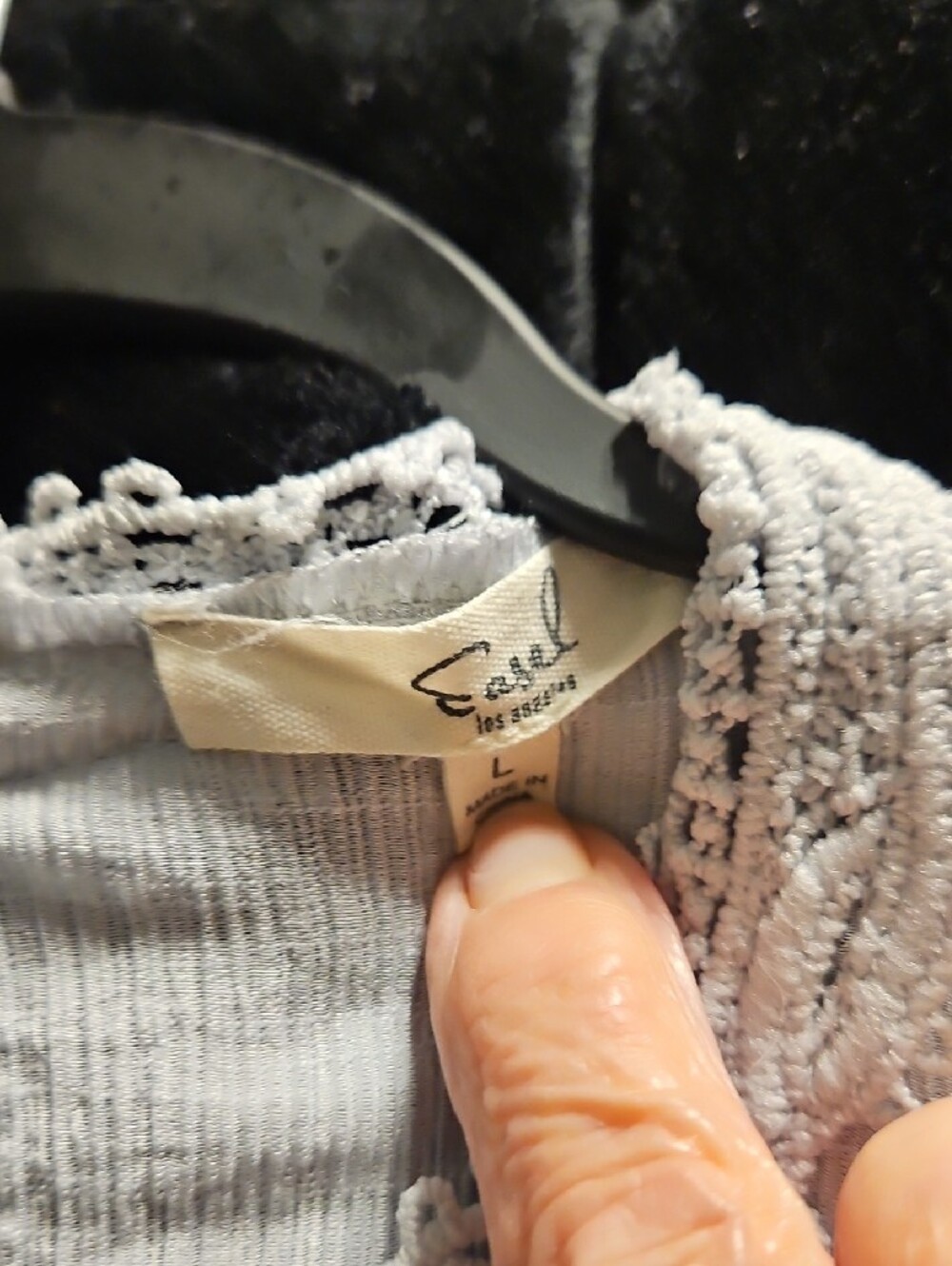 easel Light Blue Lace-Trim Peasant Blouse - Picture 2 of 6